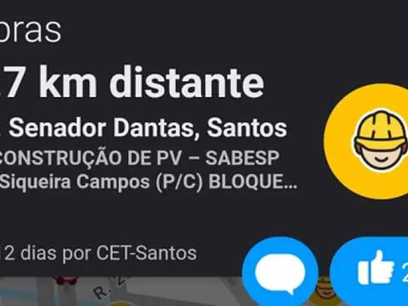 Parceria com o Waze garante alertas mais rápidos sobre bloqueios de trânsito em Santos