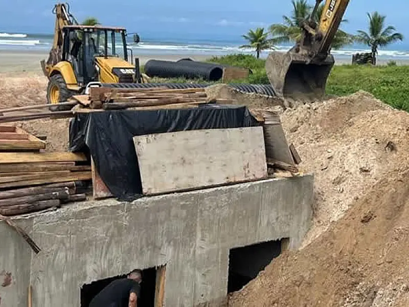 Prefeitura de Bertioga realiza obras de drenagem em Boraceia