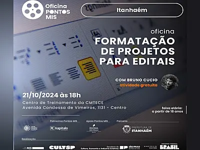Oficina gratuita de "Formatação de Projetos para Editais" está com inscrições abertas em Itanhaém