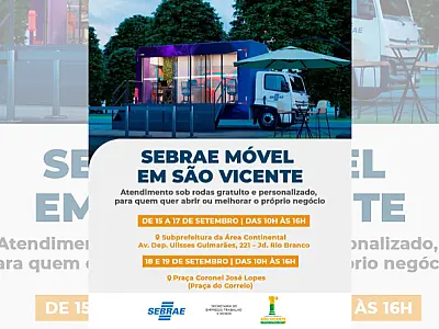 SEBRAE Móvel chega a São Vicente com atendimento gratuito para empreendedores