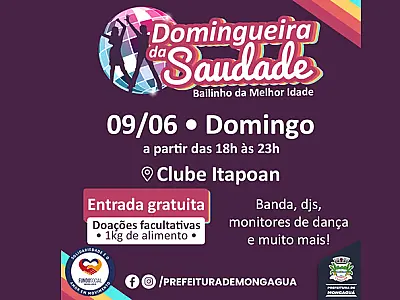 Domingueira da Saudade promete agitar Mongaguá em junho