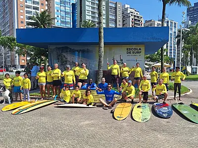 Escolinha de Surf é inaugurada e transforma Praia do Itararé em atrativo esportivo e turístico