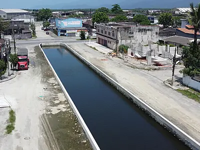 Maior obra de combate às enchentes da história de São Vicente atinge 85% dos serviços concluídos