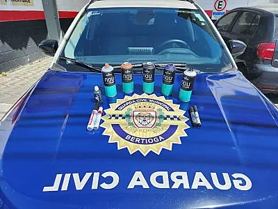 Guarda Municipal de Bertioga apreende dois homens por pichar patrimônio público