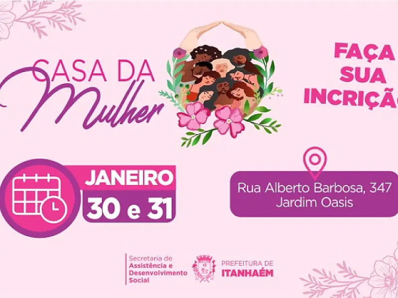 Casa da Mulher realiza inscrições para diversos cursos e atividades nos dias 30 e 31