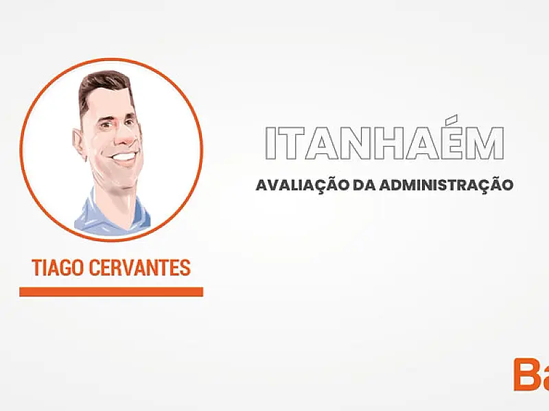 Curva de tendência de aprovação versus reprovação do prefeito Tiago Cervantes, de Itanhaém