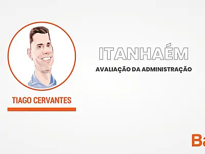 Curva de tendência de aprovação versus reprovação do prefeito Tiago Cervantes, de Itanhaém