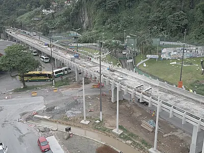 Elevado no Centro de Santos tem 72% das obras concluídas e começa a ganhar área esportiva