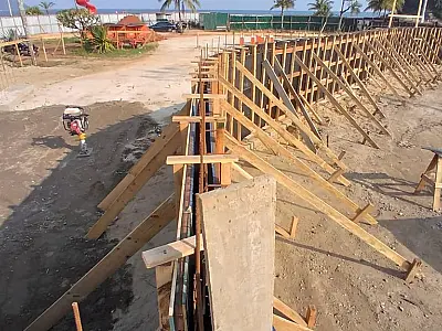 Fundações para obras de flowpark do Novo Quebra-Mar de Santos estão concluídas