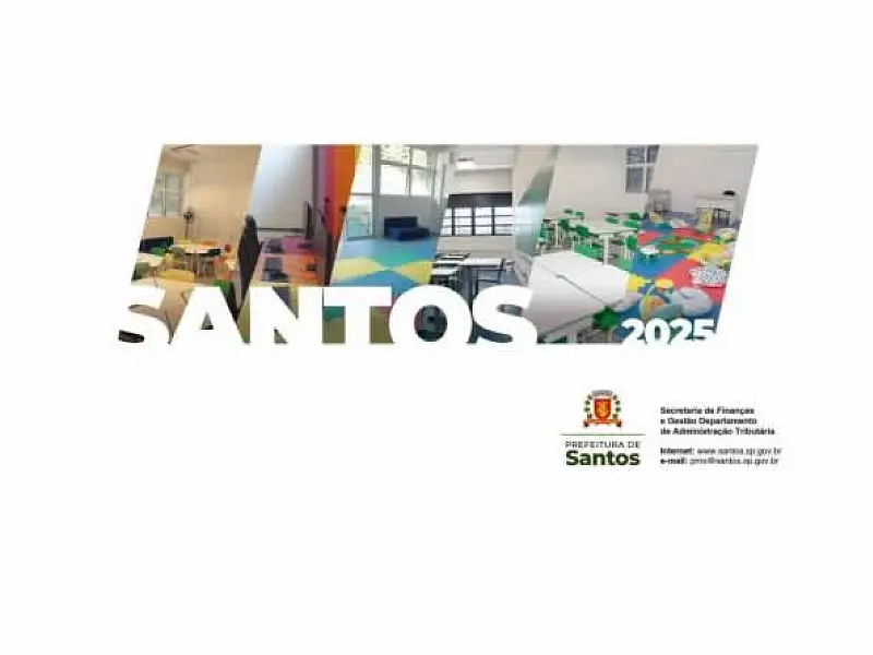 Carnês impressos e digitais do IPTU 2025 já são enviados aos contribuintes de Santos
