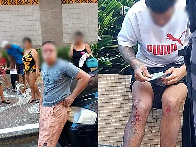 Motorista persegue e atropela criminosos que o roubaram em semáforo em Praia Grande