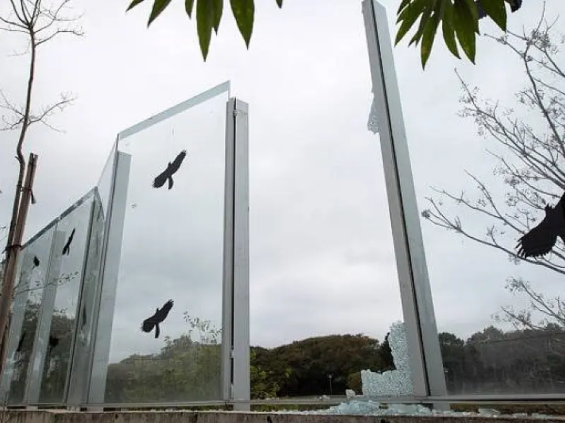 Muro da USP segue com vidros quebrados após 4 anos da inauguração