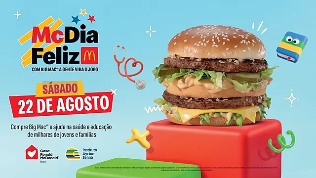 McDia Feliz 2026 acontece neste sábado, 22 agosto em todas as unidades da Baixada Santista