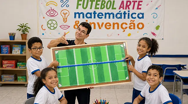 Santos recebe projeto inédito que une futebol e arte para despertar o interesse das crianças pela matemática