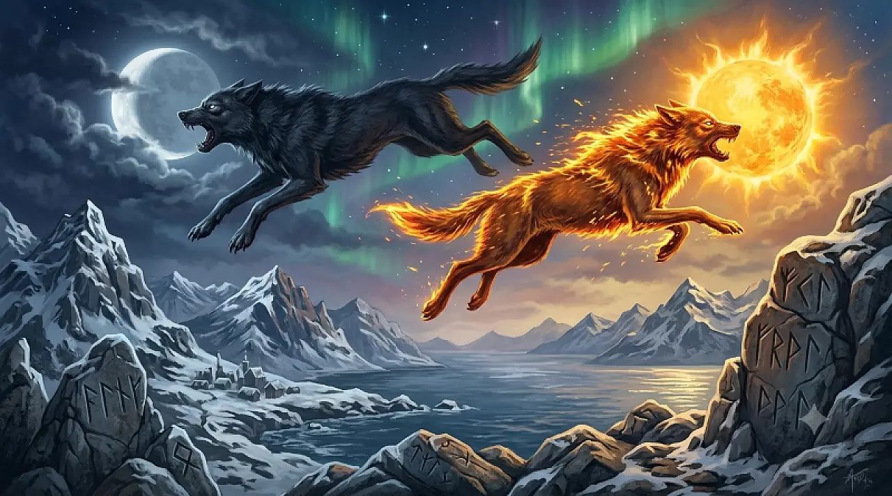 Sköll e Hati: os lobos gigantes que perseguem o Sol e a Lua na mitologia nórdica