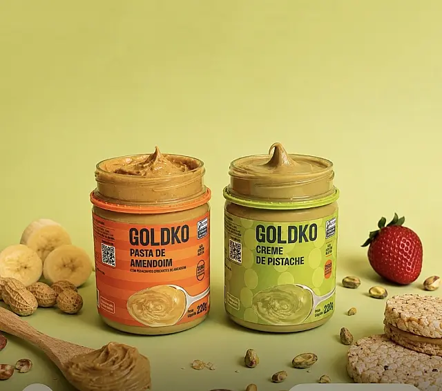 GoldKo amplia linha de potes com cremes de pistache e amendoim sem adição de açúcares