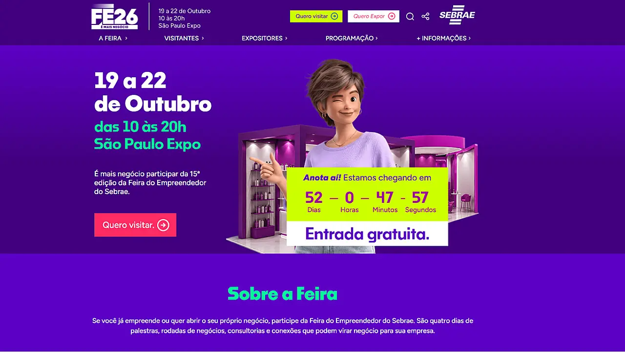 Feira do Empreendedor do Sebrae-SP abre inscrições para visitantes da região da Baixada Santista