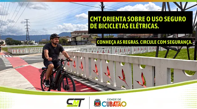 Cubatão orienta sobre uso seguro de bicicletas elétricas
