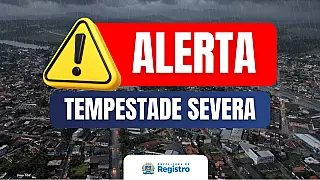 Prefeitura de Registro alerta para previsão de tempestades severas nesta sexta e sábado