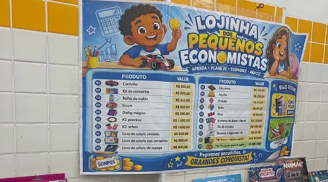 Alunos da rede municipal de São Vicente participam de lojinha coletiva para aprender sobre educação financeira