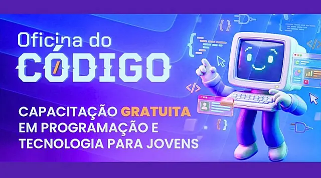 Inscrições abertas: Oficina do Código oferece capacitação gratuita em programação (TI) e prepara jovens para o mercado de tecnologia em Cubatão