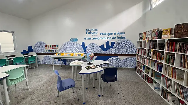 Nova biblioteca amplia acesso à leitura e à tecnologia para estimular a aprendizagem em escola do litoral Norte