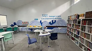 Nova biblioteca amplia acesso à leitura e à tecnologia para estimular a aprendizagem em escola do litoral Norte