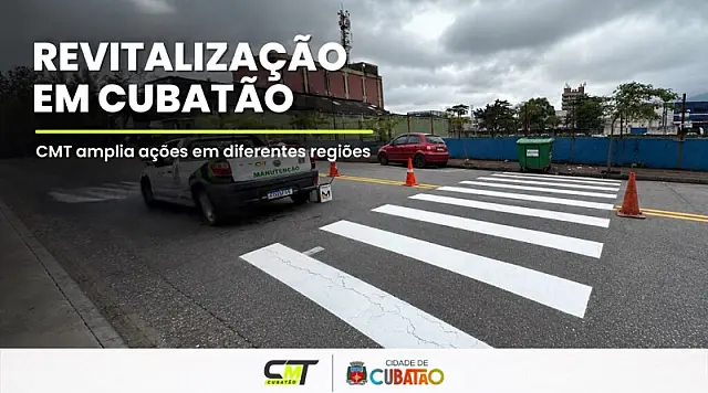 CMT amplia ações de revitalização da sinalização viária em diferentes regiões de Cubatão