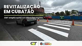CMT amplia ações de revitalização da sinalização viária em diferentes regiões de Cubatão
