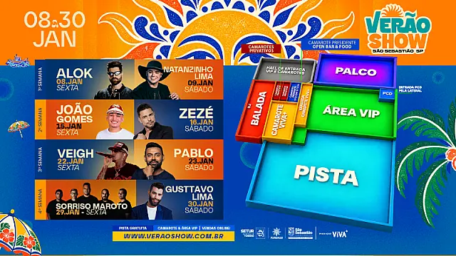 Verão Show São Sebastião aposta em experiências exclusivas com Open Bar, Open Food e áreas VIP