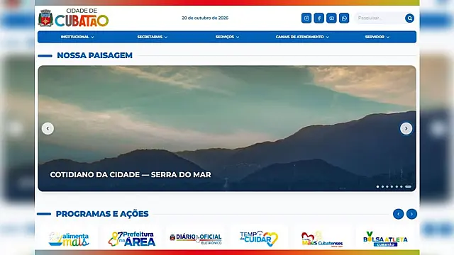 Site oficial de Cubatão ganha novo visual e amplia acesso a serviços e informações