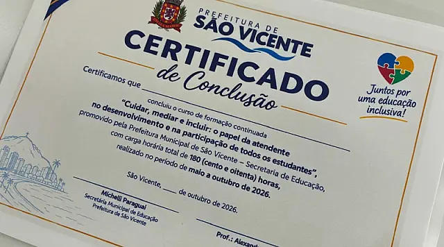 São Vicente amplia rede de inclusão com formação de 400 atendentes da Educação Infantil